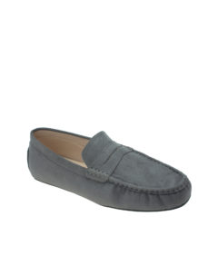 AnnaKastle Womens Classic Suede Penny Loafer Driving Shoes Gray