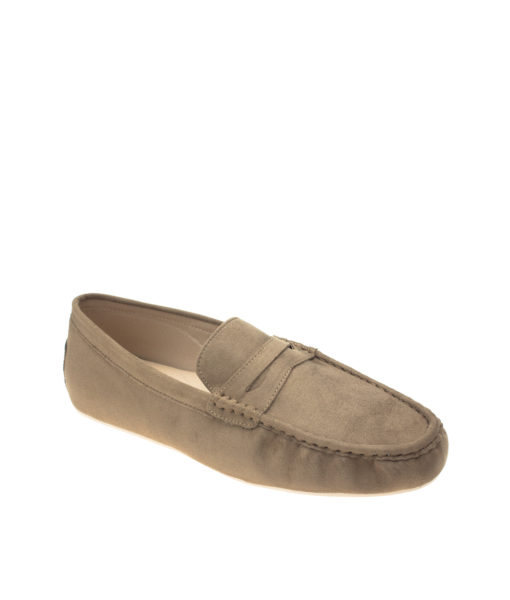 AnnaKastle Womens Classic Suede Penny Loafer Driving Shoes Taupe