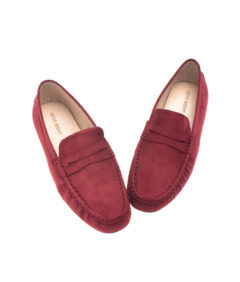 AnnaKastle Womens Classic Suede Penny Loafer Driving Shoes Wine