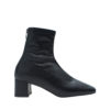 AnnaKastle Womens Square Toe Stretch Shaft Ankle Boots Black