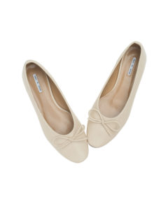 AnnaKastle Womens Classic Round Toe Bow Ballet Loafers Beige