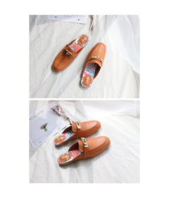 AnnaKastle Womens Turn-Lock Mule Loafers Persian Orange