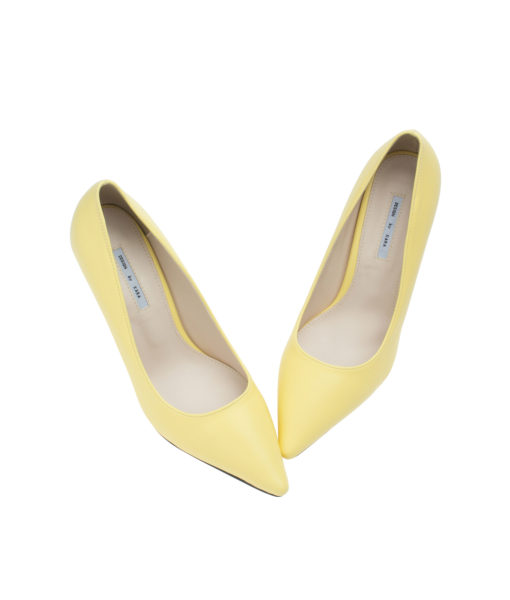 AnnaKastle Womens Pointy Toe 90mm High Heel Pumps Yellow