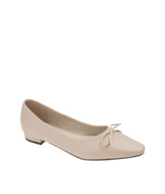 AnnaKastle Womens Classic Knotted Bow Ballet Flats Beige