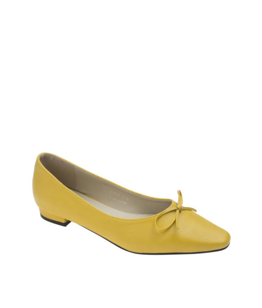 AnnaKastle Womens Classic Knotted Bow Ballet Flats Citrine
