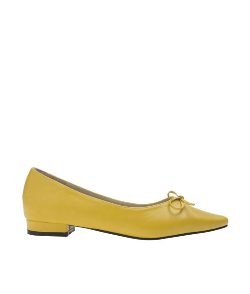 AnnaKastle Womens Classic Knotted Bow Ballet Flats Citrine