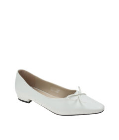 AnnaKastle Womens Classic Knotted Bow Ballet Flats White