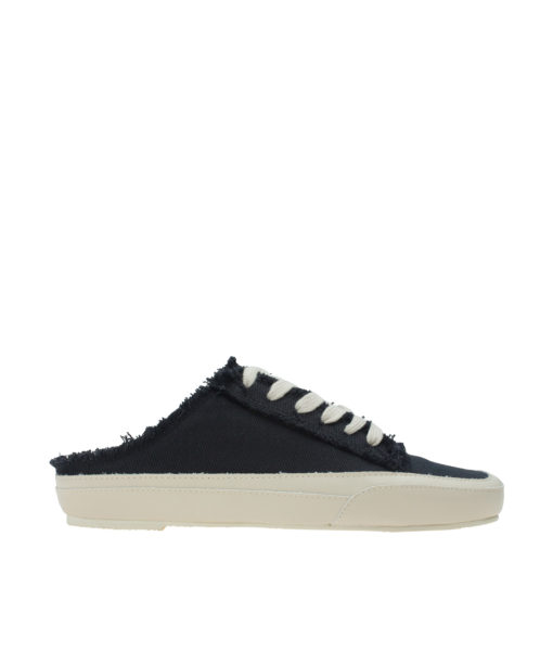 AnnaKastle Womens Fringed Canvas Backless Sneakers Black