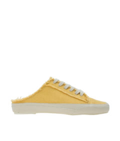 AnnaKastle Womens Fringed Canvas Backless Sneakers Yellow