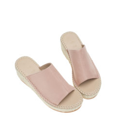 AnnaKastle Womens Vegan Suede Espadrille Wedge Sandals Light Pink