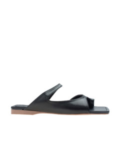 AnnaKastle Womens Single Toe Strap Flat Sandals Black