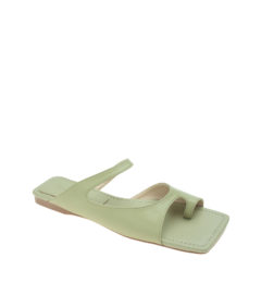 AnnaKastle Womens Single Toe Strap Flat Sandals Tea Green