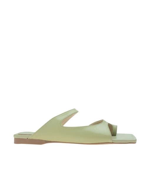 AnnaKastle Womens Single Toe Strap Flat Sandals Tea Green