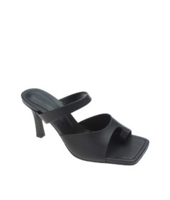 AnnaKastle Womens Single Toe Strap Mule Sandals Black