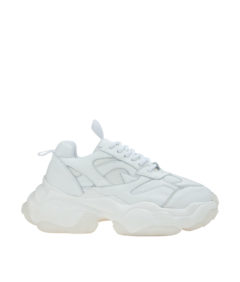 AnnaKastle Womens White Paneled Oversize Sole Sneakers