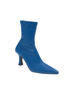 AnnaKastle Womens Back-Zip Stretch Ankle Booties Blue