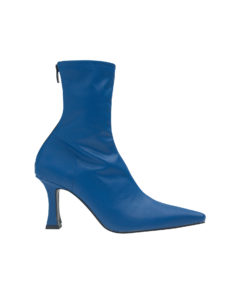 AnnaKastle Womens Back-Zip Stretch Ankle Booties Blue
