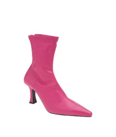 AnnaKastle Womens Back-Zip Stretch Ankle Booties HotPink