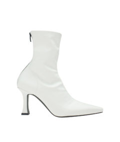 AnnaKastle Womens Back-Zip Stretch Ankle Booties White