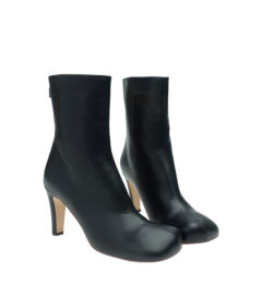AnnaKastle Womens Clog Style Toe Heel Boots Black