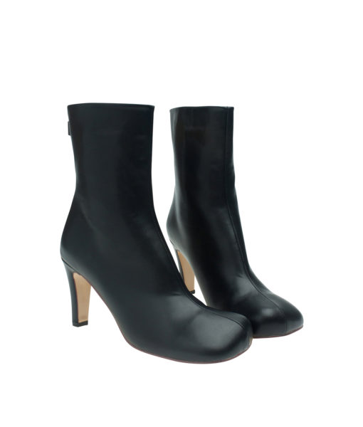 AnnaKastle Womens Clog Style Toe Heel Boots Black