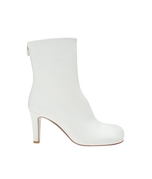 AnnaKastle Womens Clog Style Toe Heel Boots White