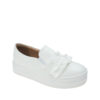 AnnaKastle Ruffle Platform Slip On Sneakers White