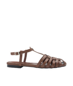 AnnaKastle Womens Caged Fisherman Sandals Brown