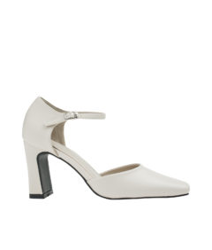 AnnaKastle Womens Square Toe Ankle Strap D'orsay Pumps Ivory