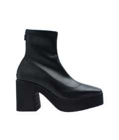 AnnaKastle Womens Chunky Heel Stretch Shaft Ankle Boots Black