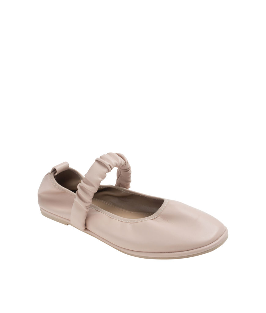 Ruched Mary Jane Strap Ballet Flats - annakastleshoes.com