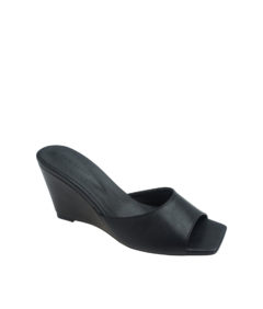 AnnaKastle Womens Slim Wedge Heel Sandals Black