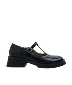 AnnaKastle Womens T-Strap Mary Jane Creeper Loafers Black